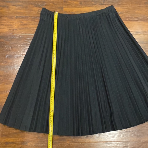 Vintage 70's Sarah K Perma Prest Accordion Pleated Black Midi Skirt Size 10 - Picture 2 of 6
